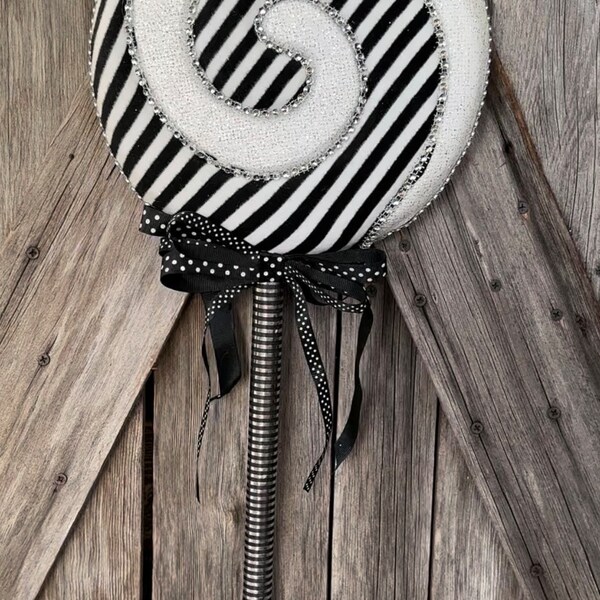 Large Black White Lollipop 24 Inches