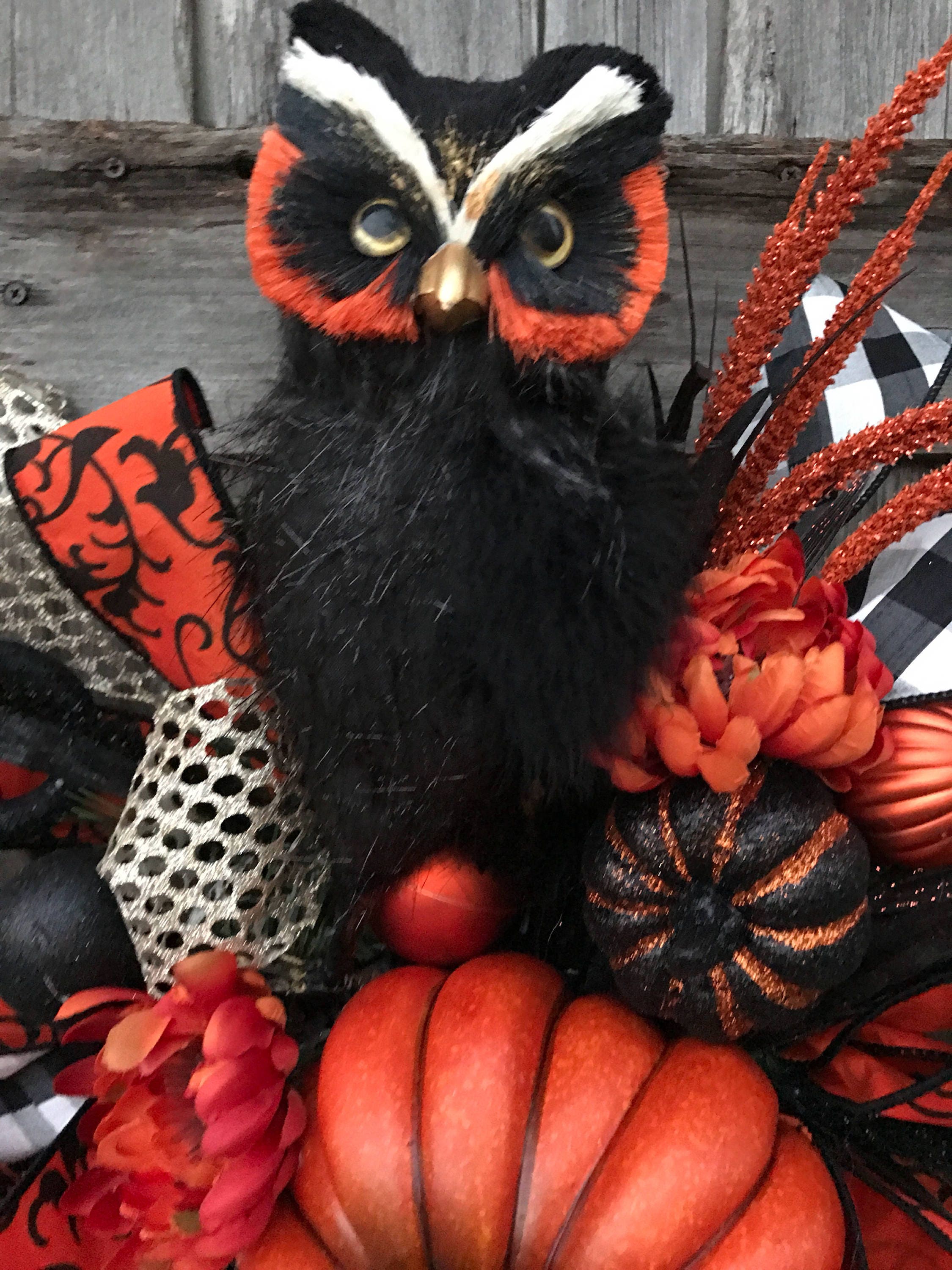 Halloween Owl Wreath Halloween Wreath Owl Wreath Fall Wreath 