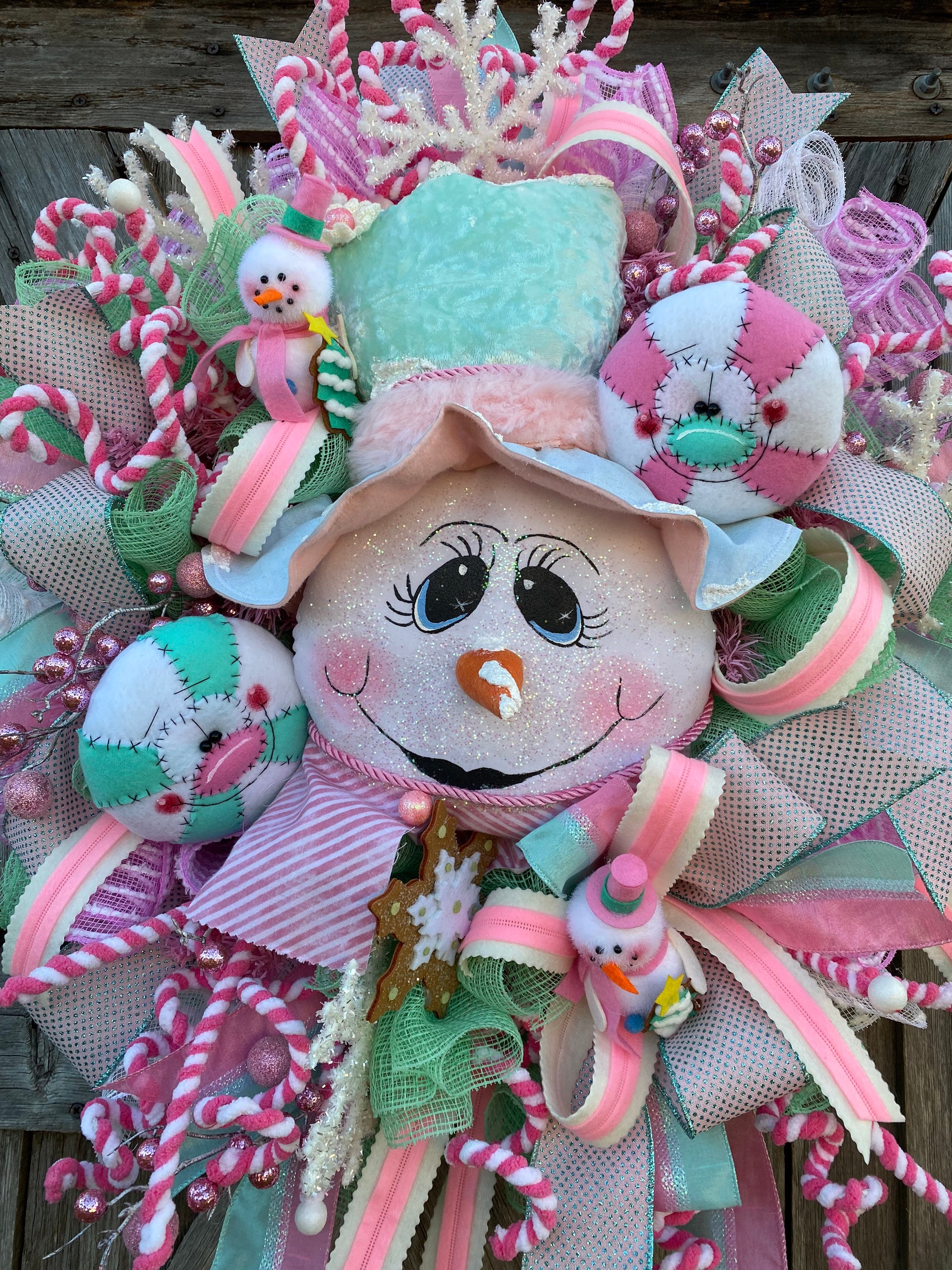 pink and green christmas sweater