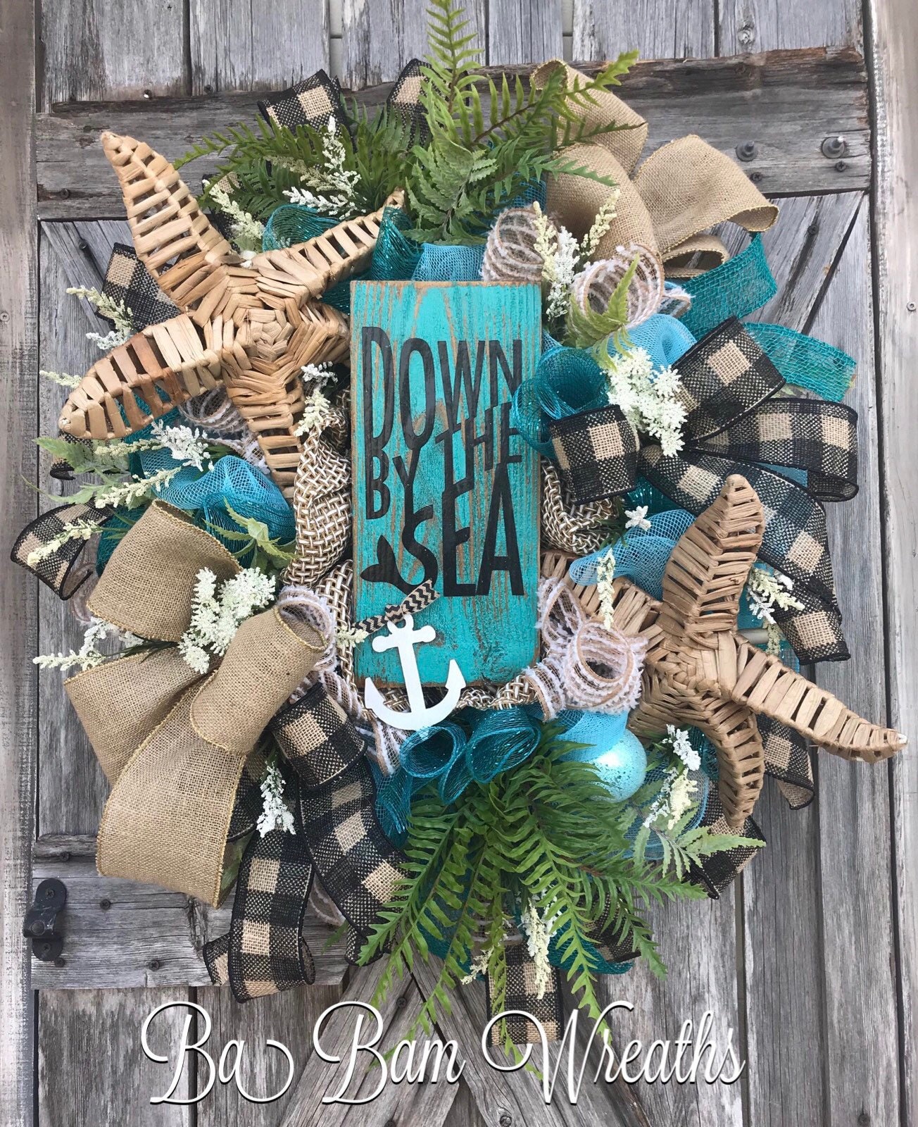 Coastal Wreath-Nautical Wreath-Anchor-Boating Decor-Beach Wreath-Patriotic Wreath-Americana Wreath-Nautical Decoration-Annie Gray-