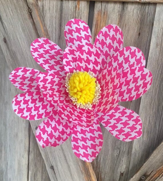 Pink Houndstooth Daisy Stem, Wreath Supply, Floral