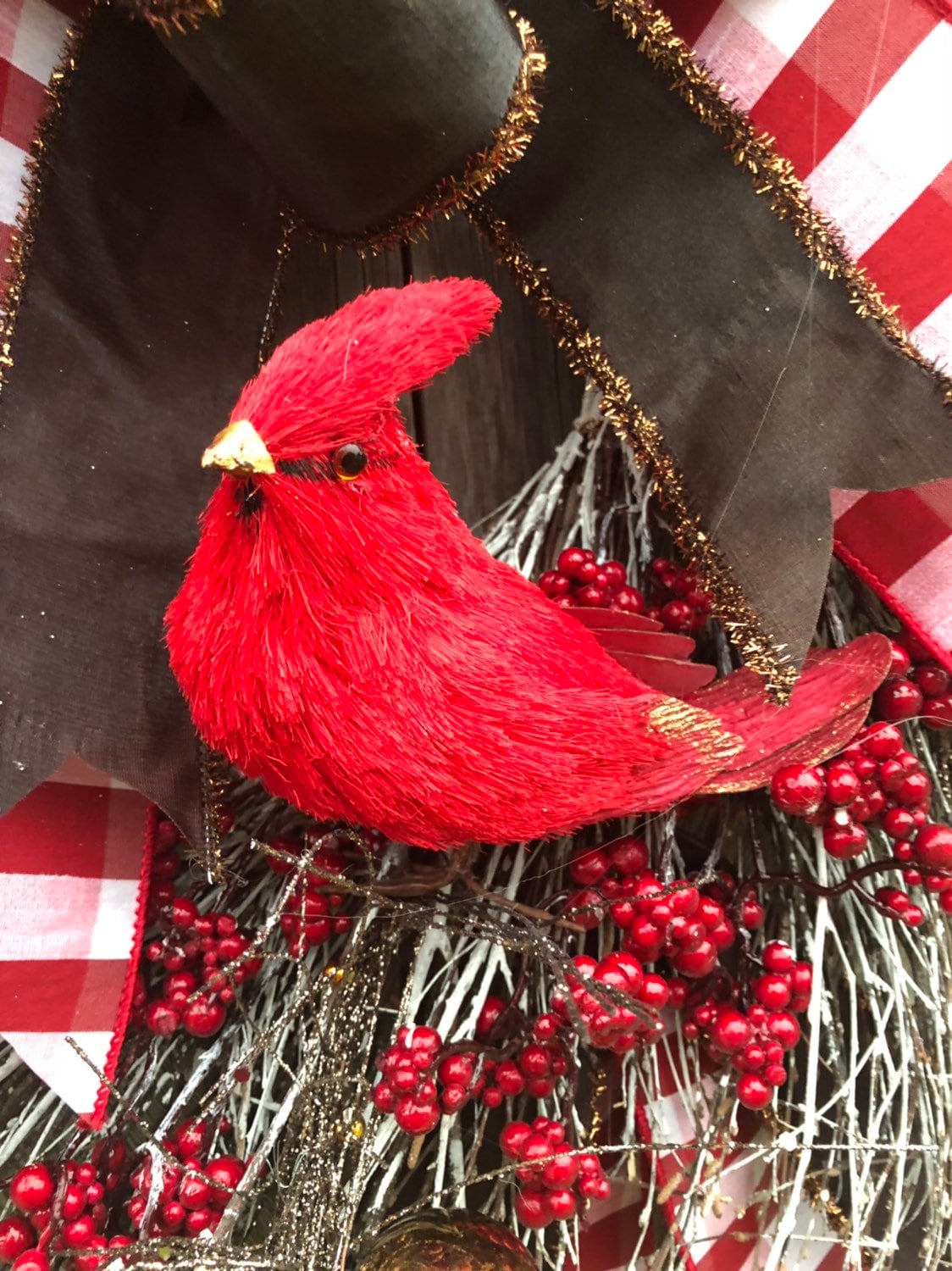 Cardinal Wreath, Winter Wreath, White Christmas, Christmas Floral