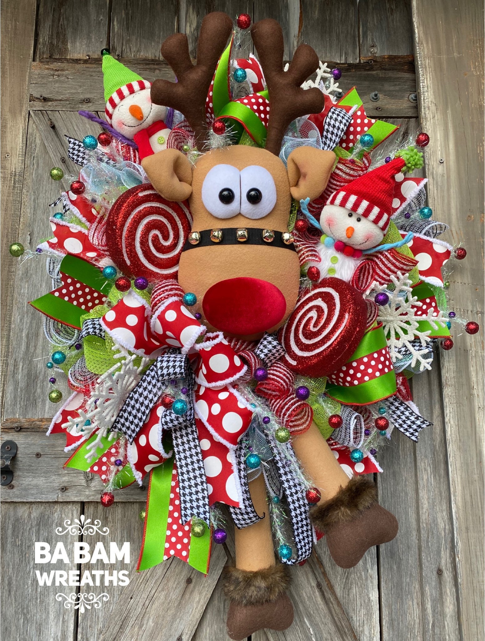 Rudolph Christmas Wreath 
