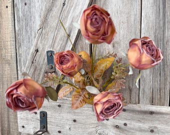 Mauve Dry Rose Spray , Wreath Supply, Floral
