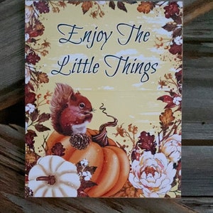 Disfruta de las pequeñas cosas, cartel de otoño, decoración de otoño, arte de pared de otoño