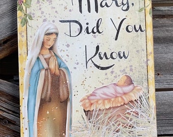 Mary Did You Know, Christmas Sign, Christmas Decor, Christmas Wall Art