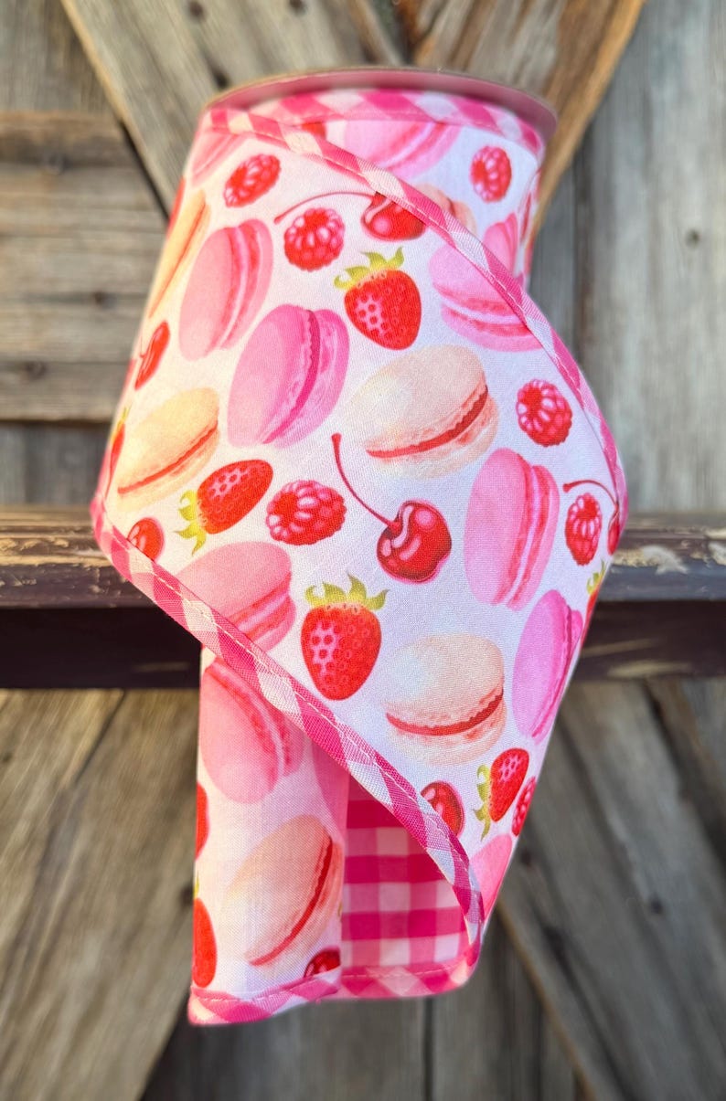 Small Sweets Ribbon Pink Sweets Gingham Wired Ribbon 4 Inch - Etsy