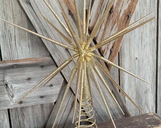 Gold Starburst Tree Topper Etsy