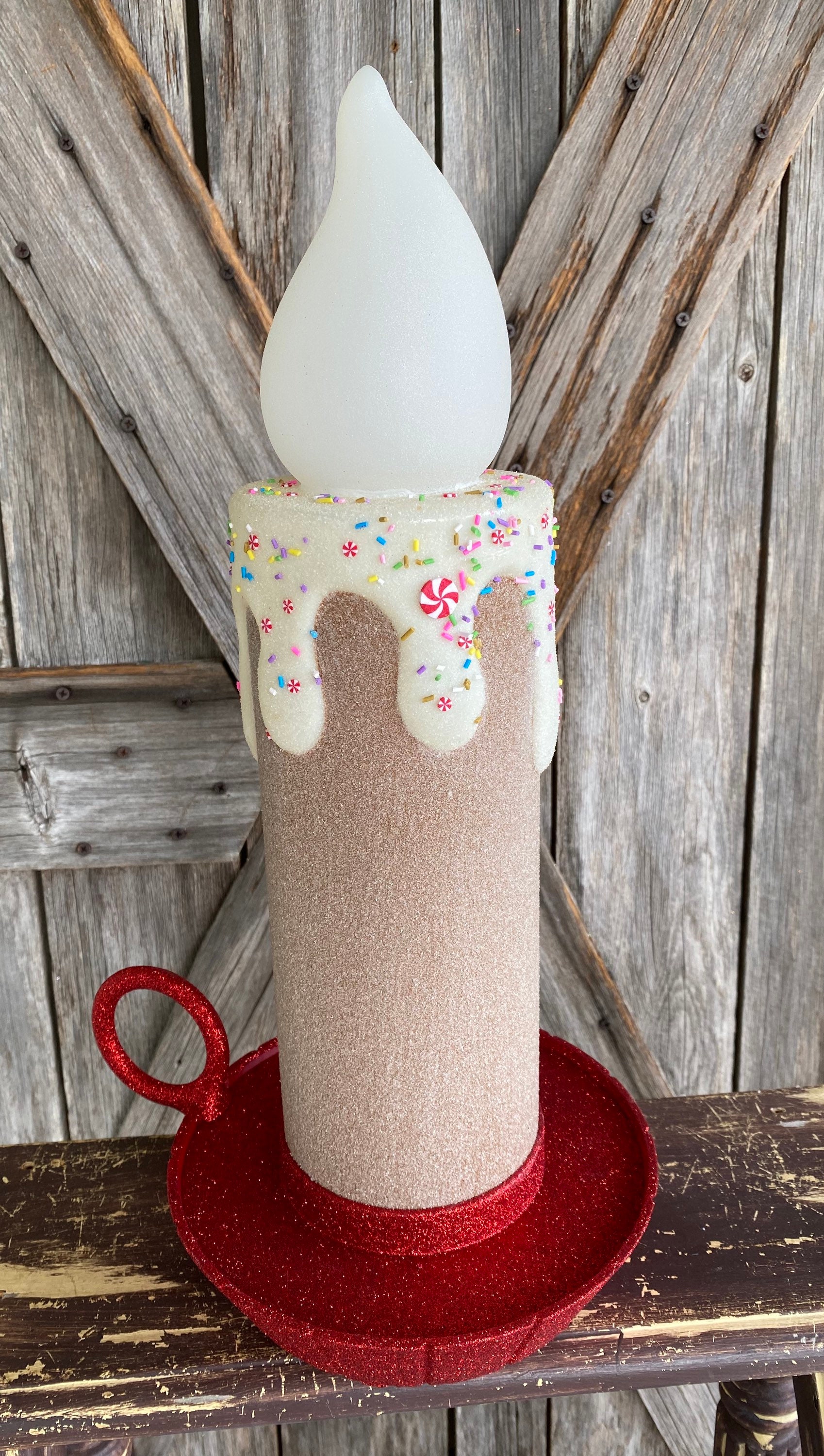 Gingerbread Battery Operated Candle