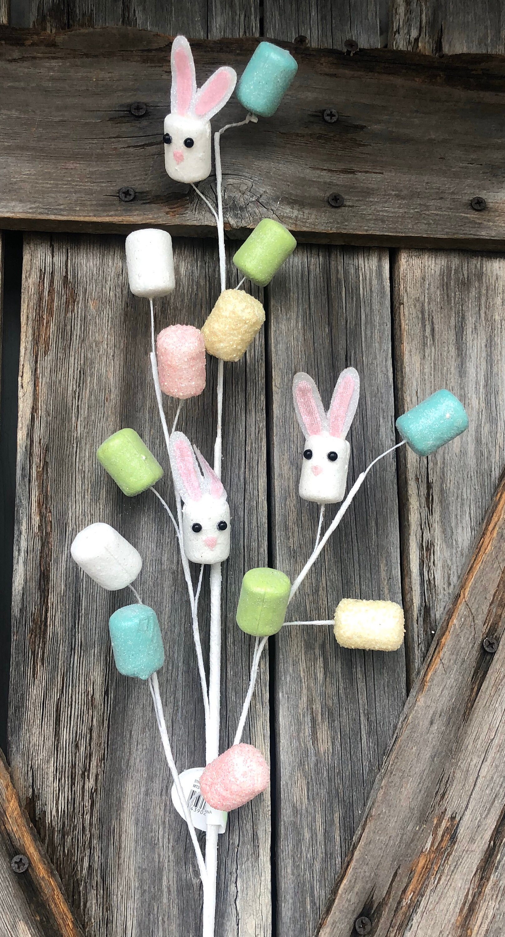 Bunny Marshmallow Spray, Wreath Supply, Floral