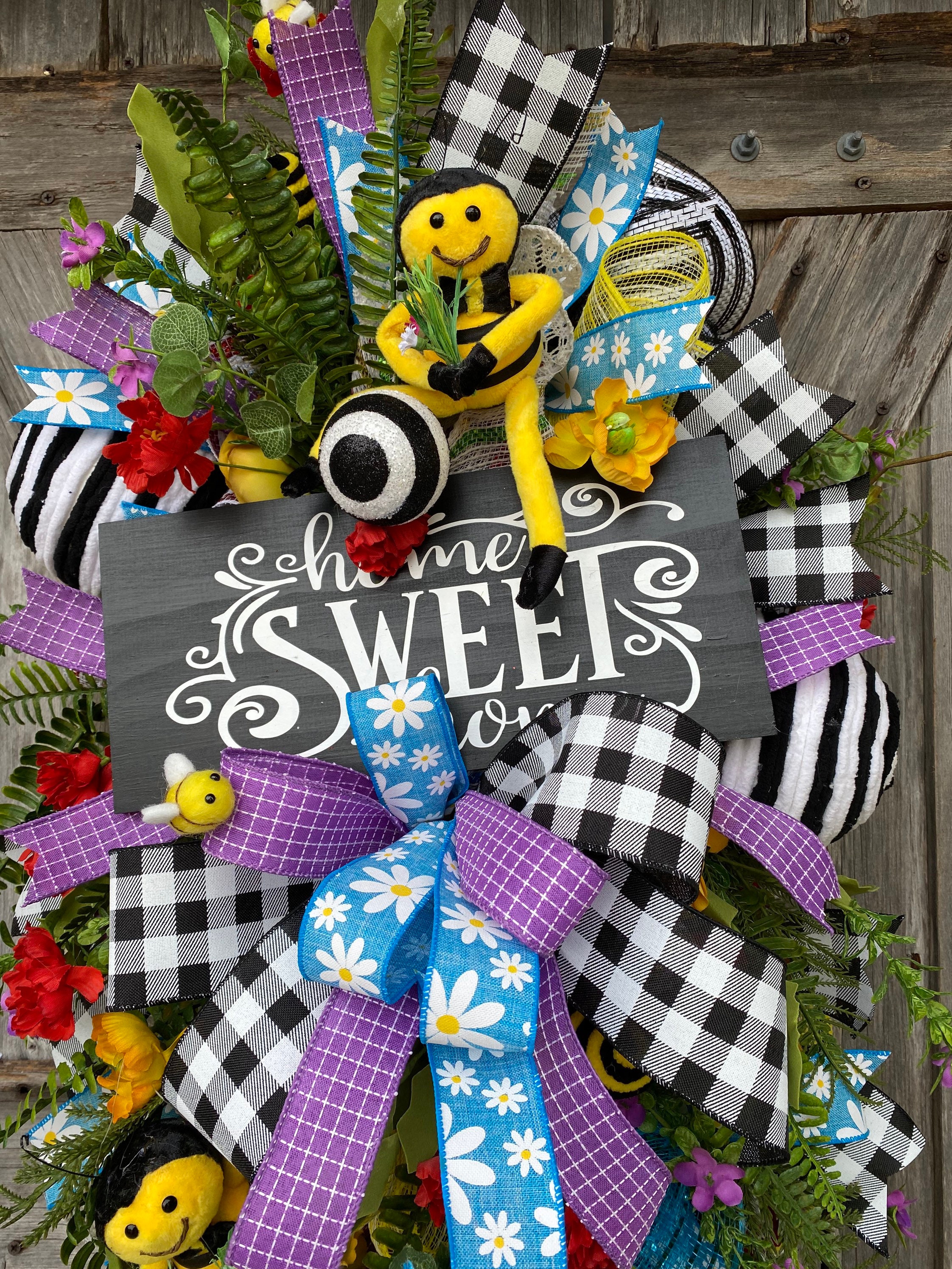 Everyday Wreath, Bee Wreath, Summer Wreath, Front Door Wreath