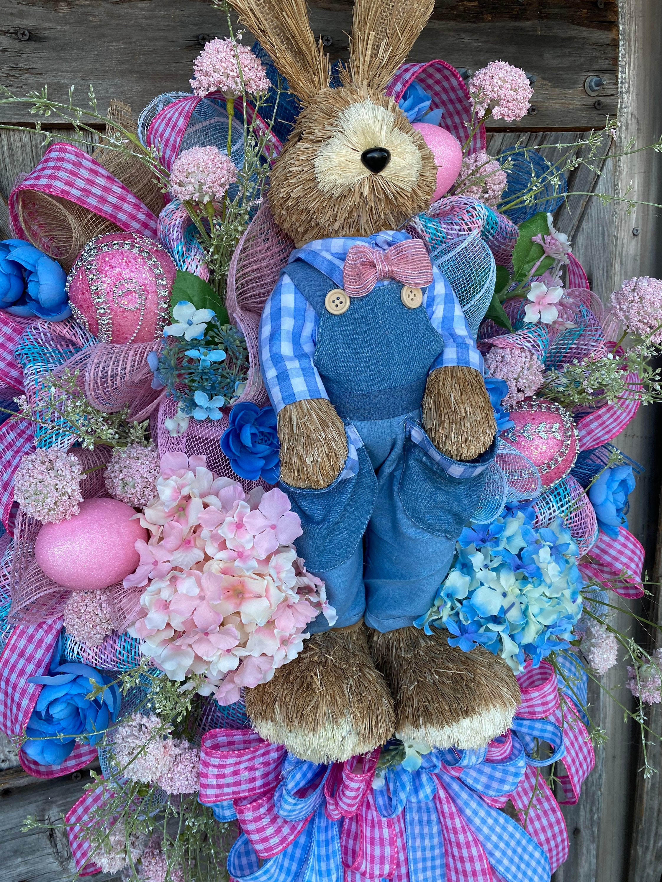 Rabbit Wreath, Easter Wreath, Easter Decor, Spring Wreath, Spring Door