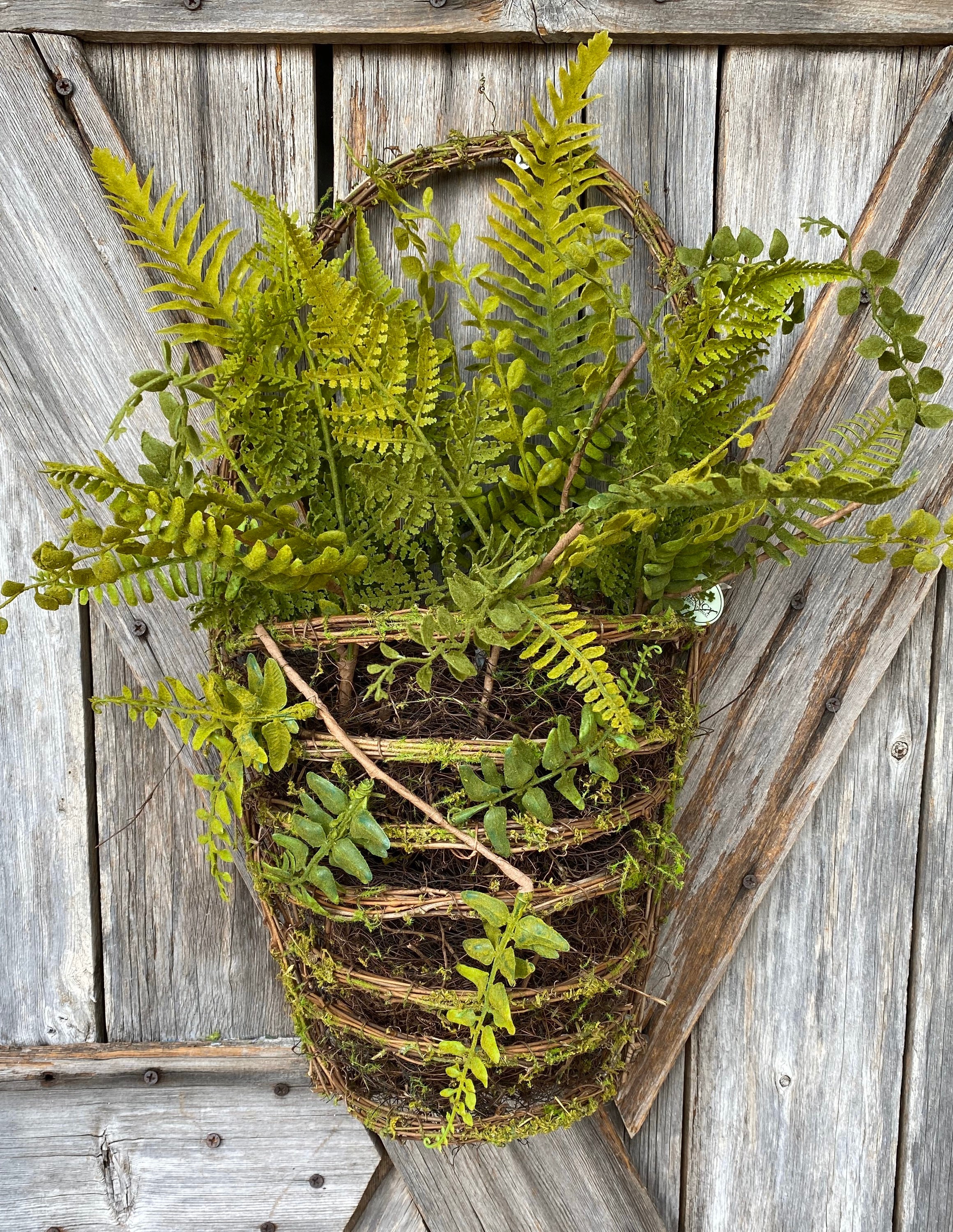 Grapevine Basket with Greenery