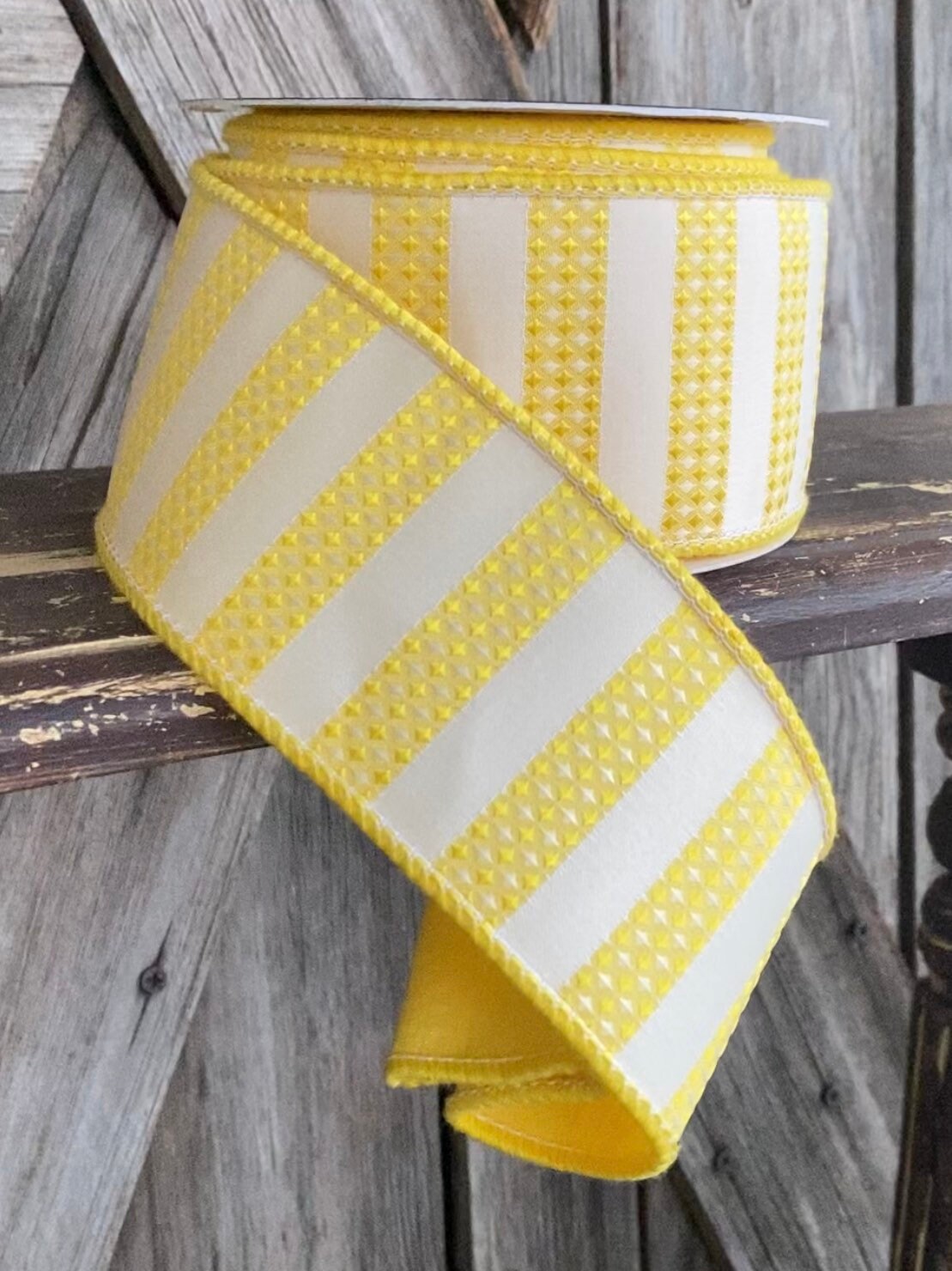 10 Yards, Yellow Stripe Ribbon
