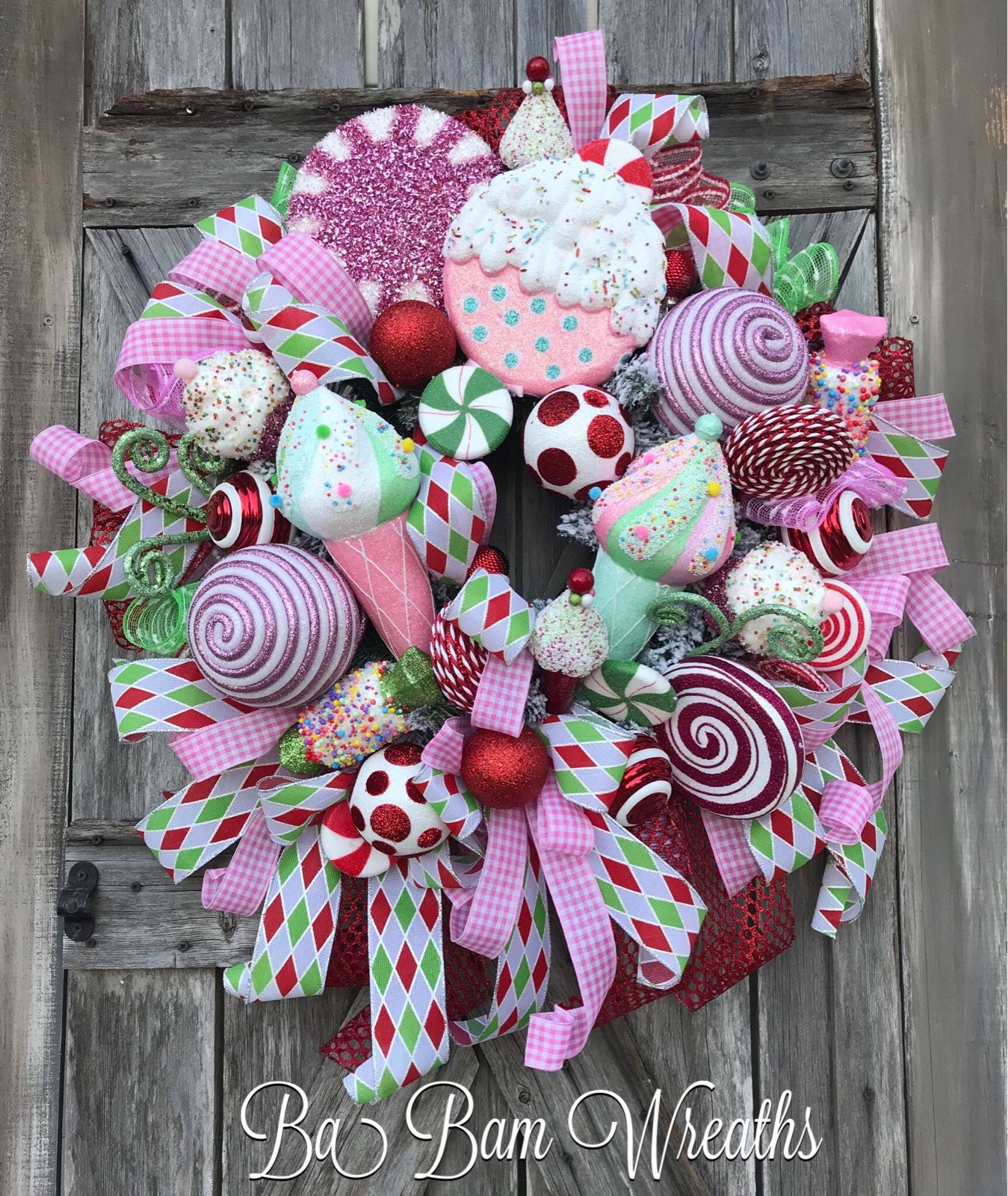 Reserved For Crystal Candy Land Christmas Christmas Wreath Christmas