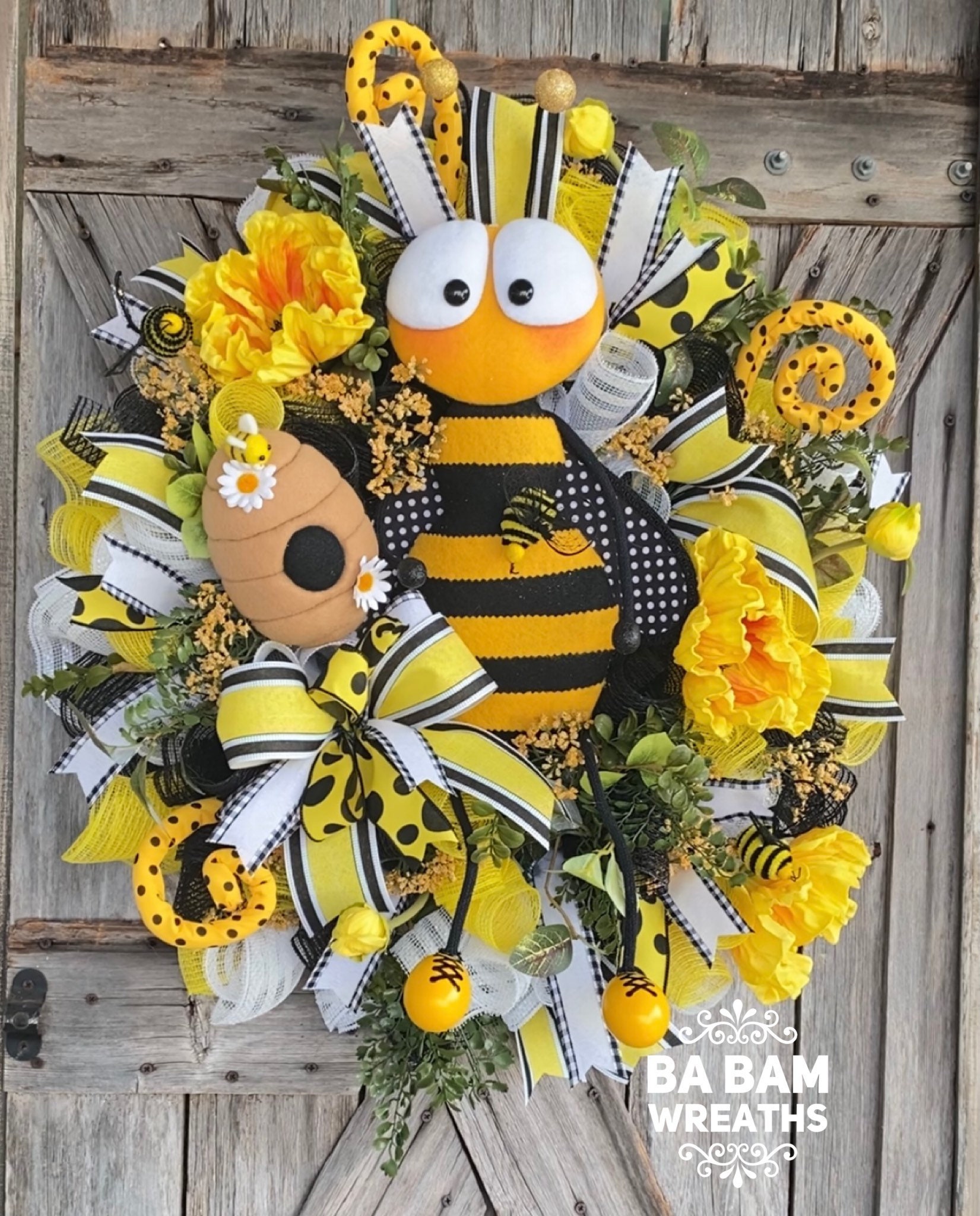 Everyday Wreath, Bee Wreath, Spring Wreath, Front Door Wreath