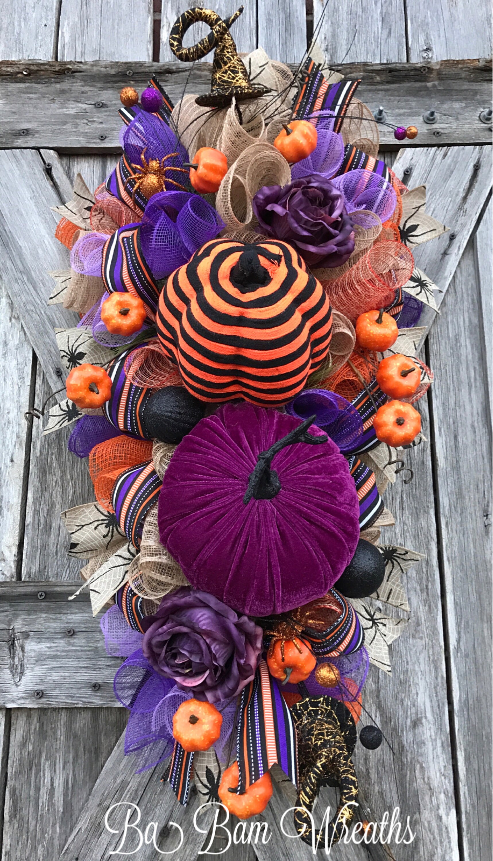 Halloween Swag, Halloween Wreath, Pumpkin Wreath, Fall Wreath