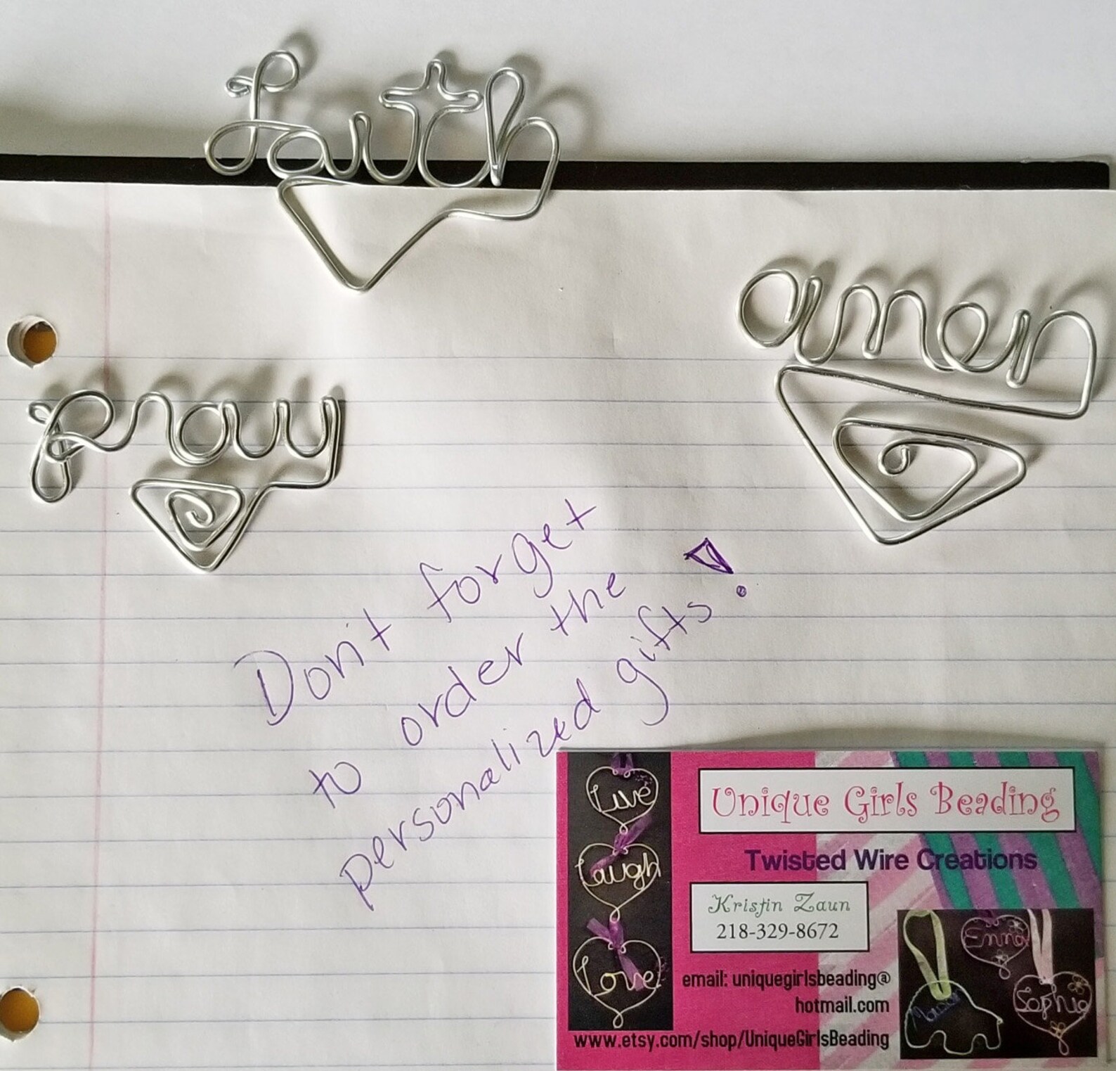 FAITH Based Twisted Wire Paperclips Reader Gifts Wire Etsy