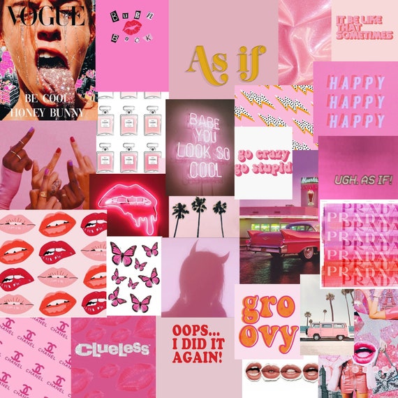 Millennial Pink VSCO DIGITAL Wall Collage 45pcs | Etsy