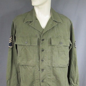 Vintage WWII US Army HBT Special Combat Jacket 28th Div.Keystone Patch 1940s