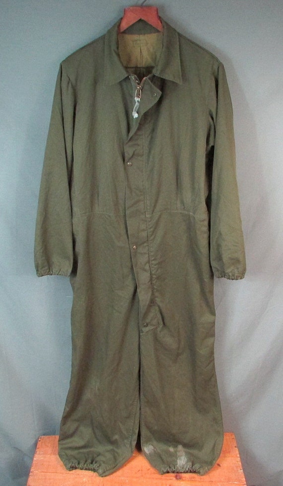 Vintage 1960s US Army Mechanics Coveralls OD Green