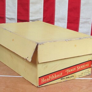 Vintage 1940er Healthknit Herren Baumwolle/Wolle Union Anzüge 3 NOS w/Box Gr.40 Workwear Bild 7