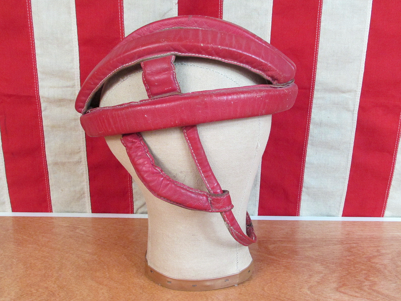 Buy Vintage 1930s Red Leather Cycling Bicycle Racing Tour Helmet