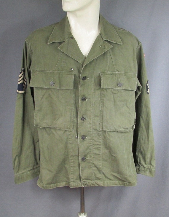 Vintage WWII US Army HBT Special Combat Jacket 28th D… - Gem
