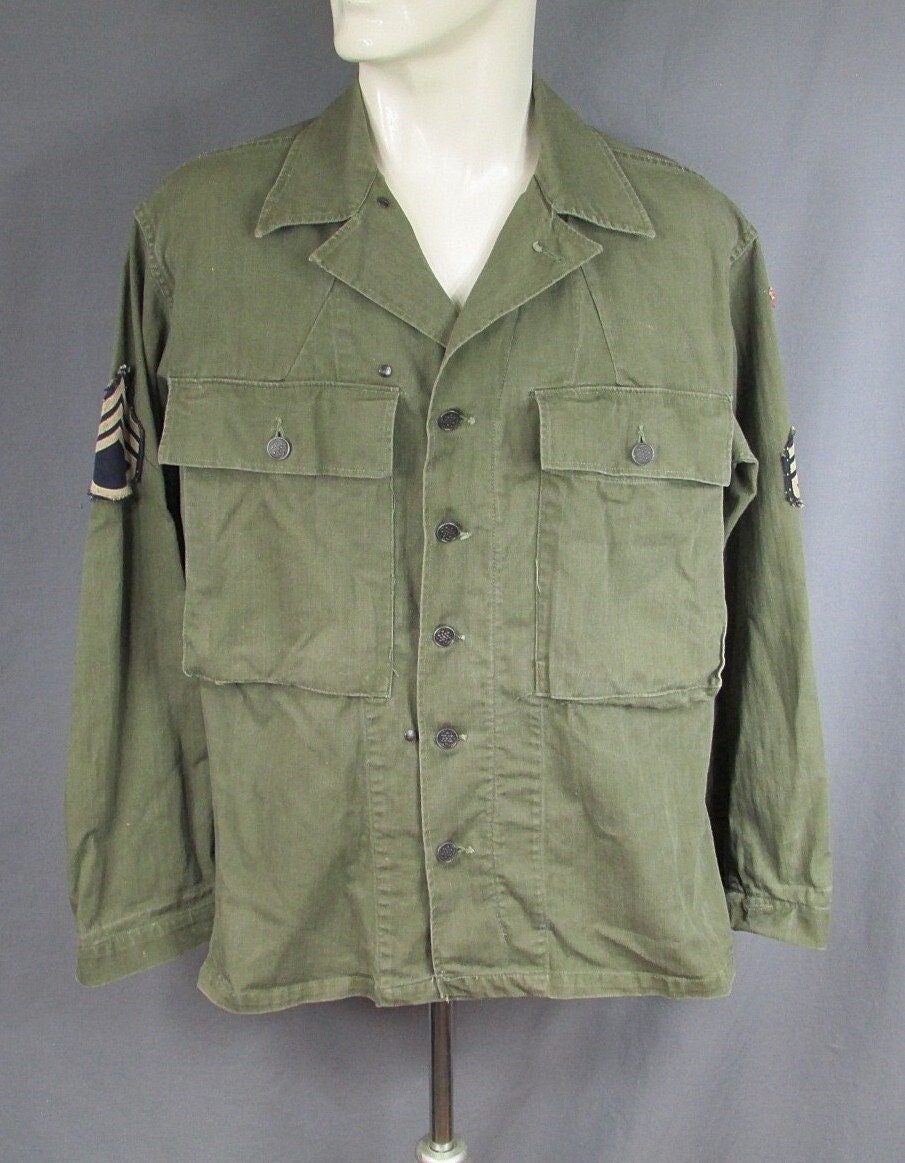 ジャケット・アウター vintage M43 HBT USARMY special patch 40s Vintage 40's U.S. Army M-43 HBT 13-Star Patched Jacket