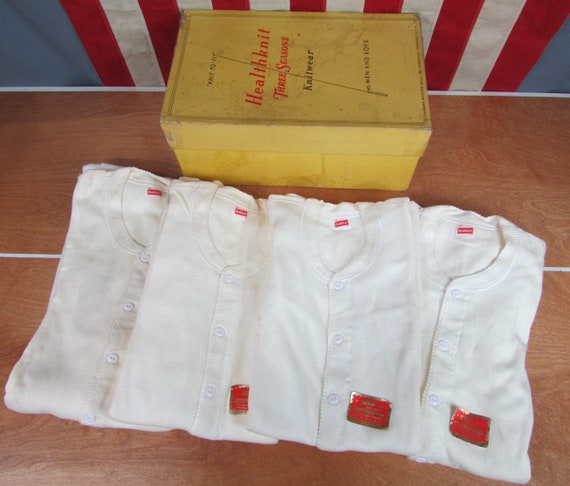 Vintage 1940s Healthknit Mens Cotton Union Suits 4