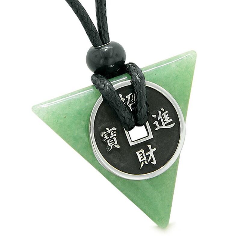 Amulet Lucky Coin Charm Triangle Pyramid Powers Spiritual Good Luck Energy Pendant Necklace