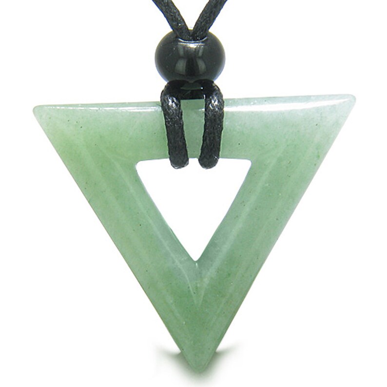 Amulet Triangle Powers Lucky Charm Green Quartz Arrowhead Etsy