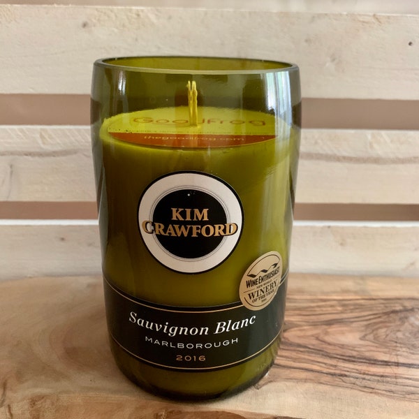Kim Crawford Sauvignon Blanc / Wine Bottle Candle / Wine Scent Candle / Soy Candle / Holiday Gift / Wine Gift / Hostess Gift / Small Gift