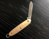Vintage Miniature Brass and Silver Pocketknife Charm