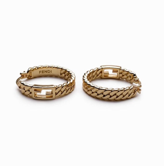 FENDI earrings | gold hoop Fendi earrings | authen