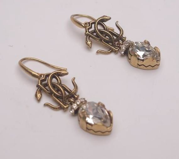 Roberto Cavalli earrings | Crystal Pave Cavalli p