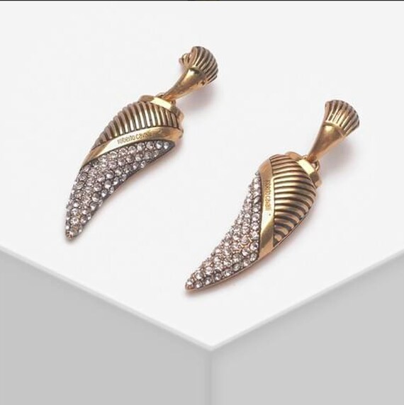 Roberto Cavalli earrings | Crystal Pave Cavalli p