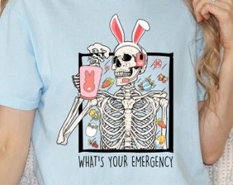 Dispatcher Easter T-shirt: Skeleton 911 Hero Tee