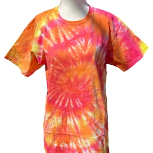 Tie Dye Red Orange Yellow Spiral Tshirt