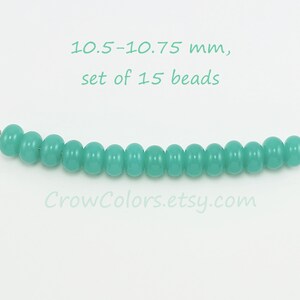 CIM Kryptonite lampwork spacers. Light minty green translucent glass. Rare color! SRA handmade beads, actual items shown.