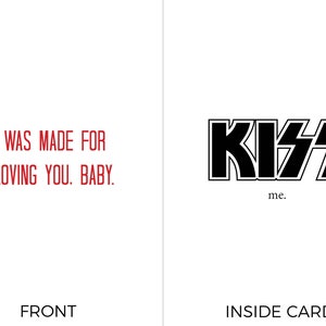 KISS Karte - Valentinstag, lustige Jubiläumskarte, Rock'n'Roll Karte.