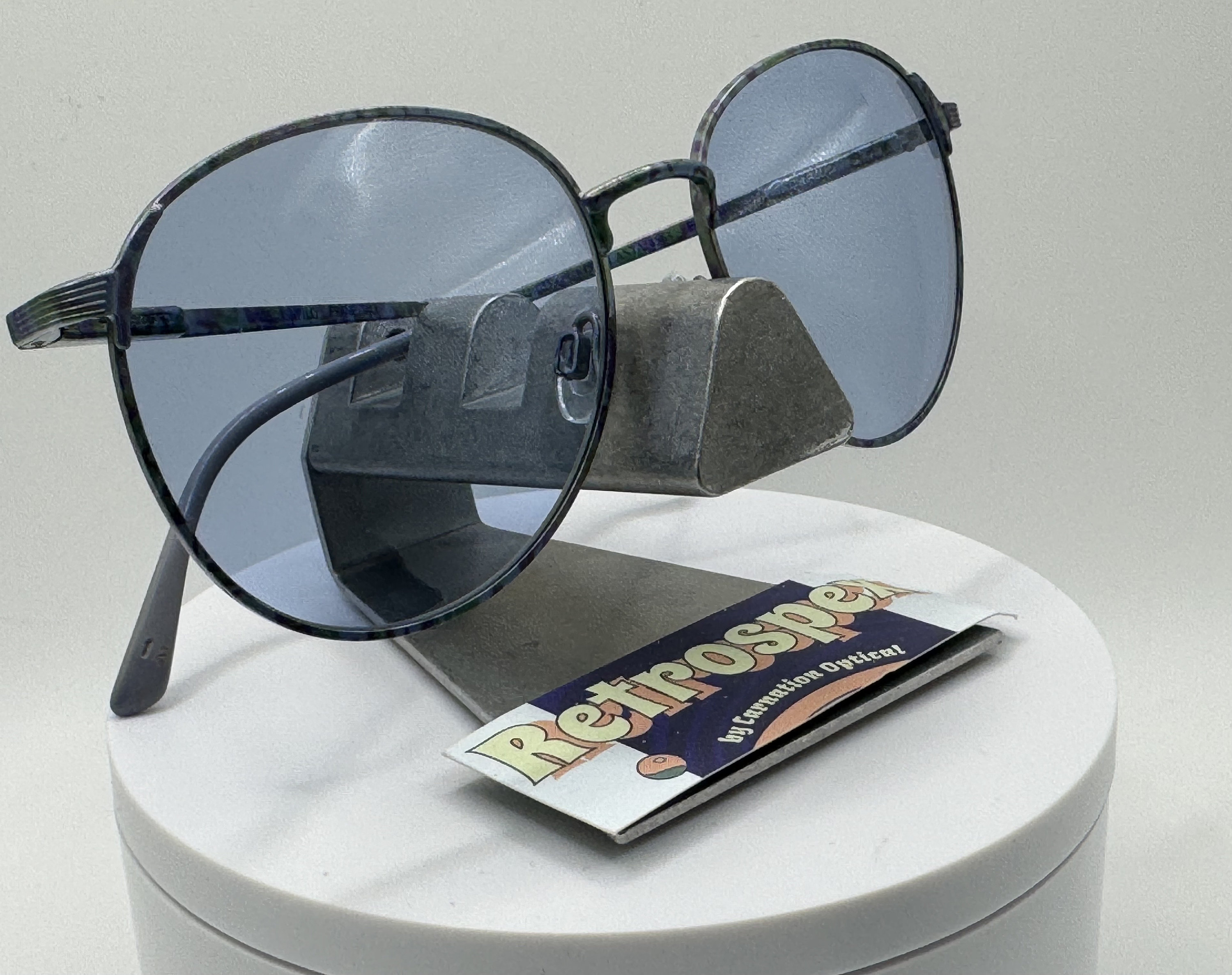 Vintage Oversize Sunglasses NOS Round Style Safilo 4563 Confetti Frame 1990s Vintage Oversize Sunglasses NOS Round Style Safilo 4563  main image 2