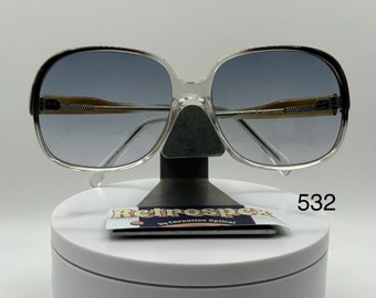 Vintage Oversize Sunglasses | NOS | Square Style | Grey Fade Lens | Grey/Clear Frame | Mark IV Candy | 1970's-1980's | #532 | Retro Glasses