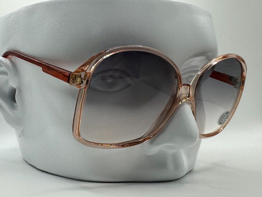 New 1970s Vintage Oversize Sunglasses | NOS | Square Bottom Style | Crystal Pink Nina Ricci / 70s Oversized Square Sunglasses / Pearly Pink  main image 3