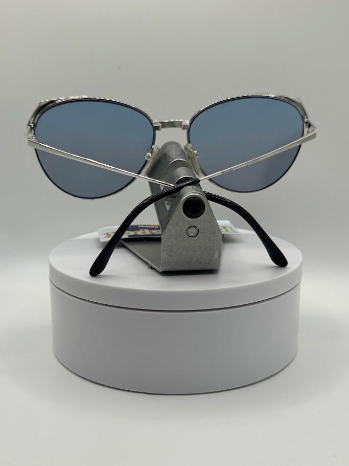 True Vintage Oversize Sunglasses | NOS | Plastic Style Grey Lens Oleg Cassini True Vintage Oversize Sunglasses | NOS | Monochrome Style  main image 4