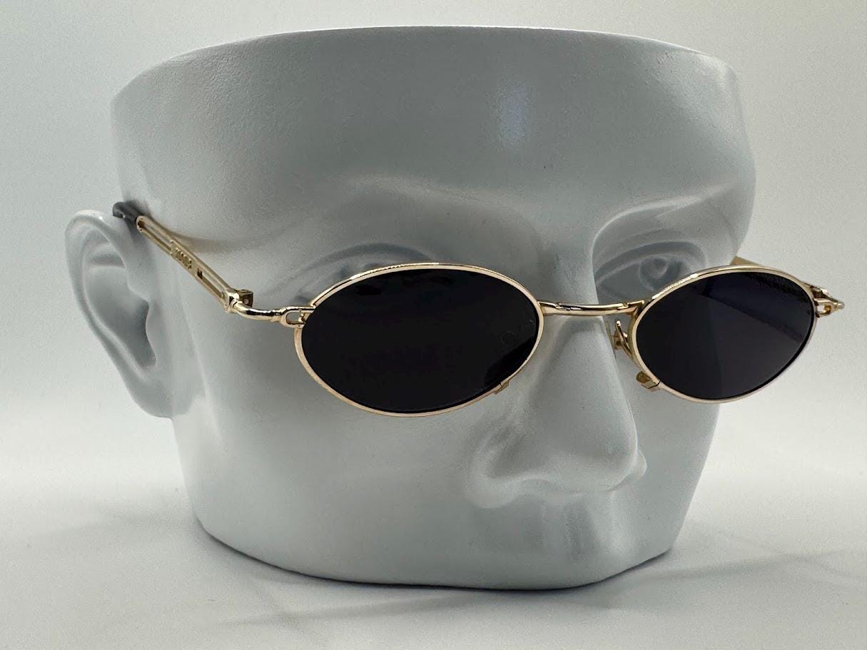 Vintage Y2K Sunglasses | NOS | Narrow Oval Style | Gold  display picture 1