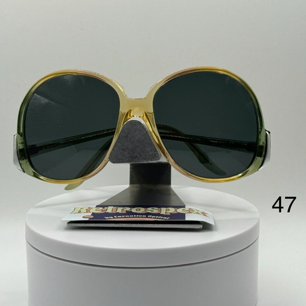 Vintage Oversize Sunglasses | NOS | Drop Temple Style | Green Sun Lens | Dorothy Hamill II | Green Frame | 70's-80's | #47 | Retro Glasses