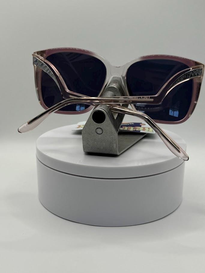 NEW Vintage Oversize Sunglasses | Non RX | Drop Temple | Silver Mirror | Chrome NEW Vintage Oversize Sunglasses | Non RX | Drop Temple Style  main image 3