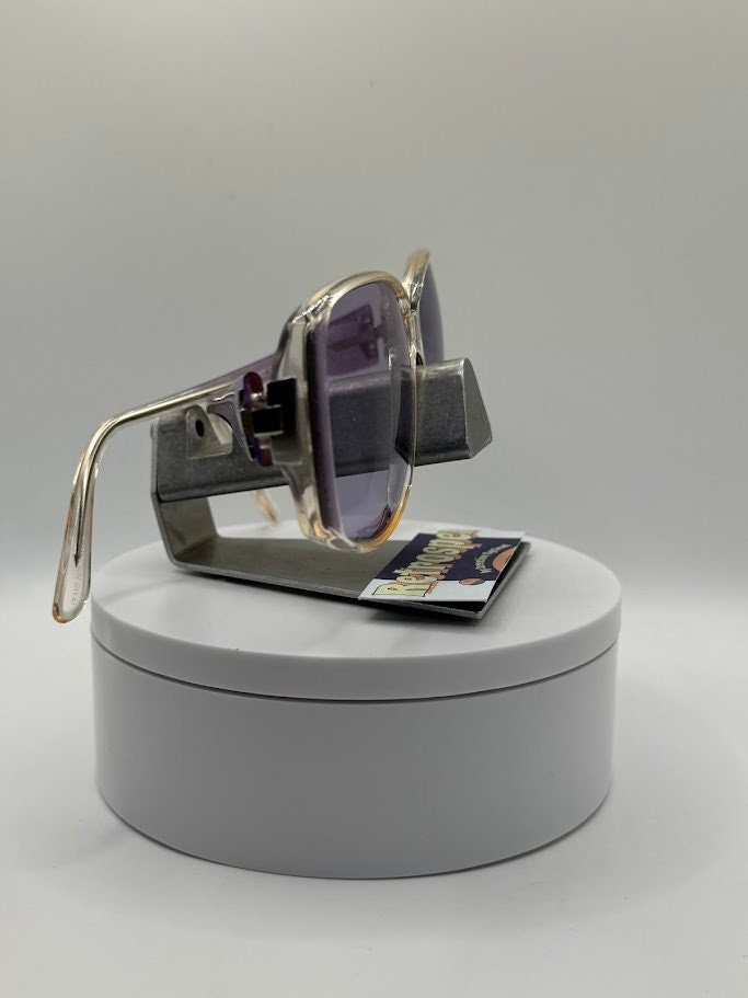 Vintage Oversize Sunglasses | NOS | Thick Temple Style Purple Lens Oleg Cassini Vintage Oversize Sunglasses | NOS | Thick Temple Style  main image 3