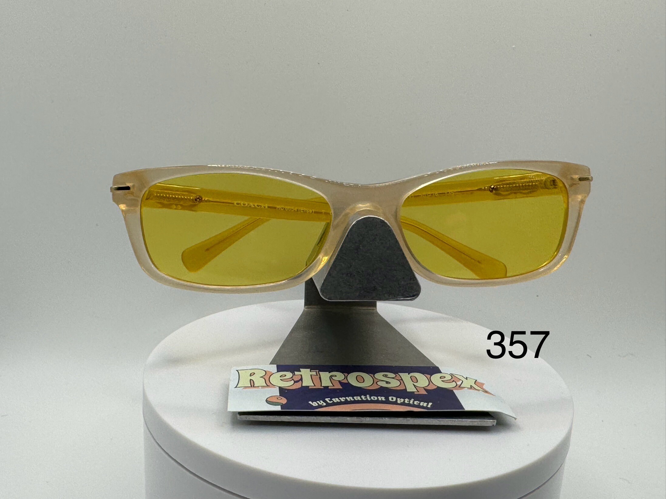 Vintage Y2K Sunglasses NOS 2000s Style Yellow Lens Coach HC6054